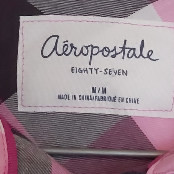 Aeropostale Pink & Purple Plaid Shirt - Picture 12 of 14